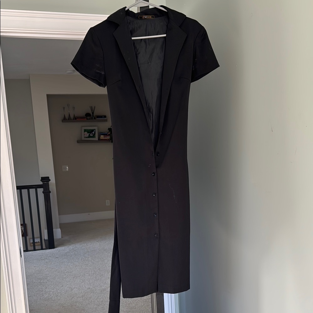 Chic Black Button-Down Dress